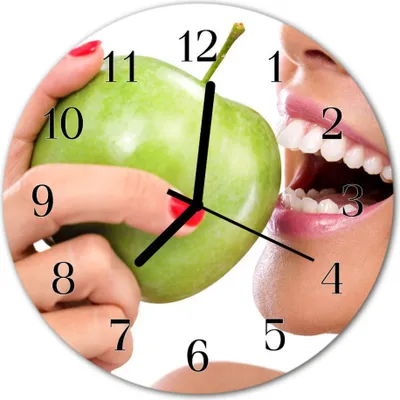 Produktbild von Glasuhr Wanduhr Küchenuhr Echt-Glas 30fi cm Apfel  grün