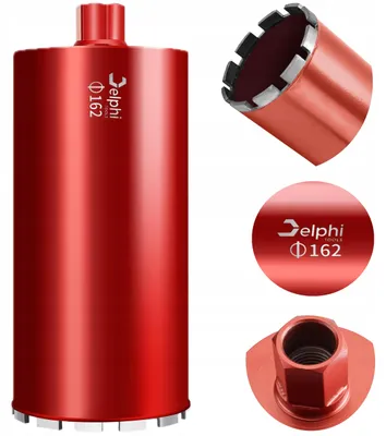 Immagine prodotto di Delphi Tools,  diamantata per foratura a nuclei, 162 x 450 mm – filettatura 1 1/4 UNC, 13 segmenti, per cemento