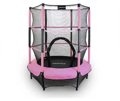Obrázok produktu pre Trampolína s priemerom 140 cm s bezpečnostnou sieťou – ružová malá trampolína pre deti