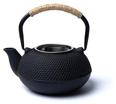 Image de Théière Tetsubin en fonte de 06 litres noire (non revêtue) – 600 ml ; ±1100g