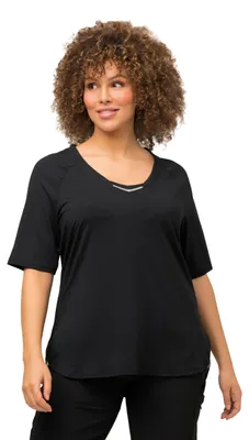 Produktbild von Ulla Popken Damen T-Shirt, Uv-Schutz 50+, Schwarz, 42-44 EU