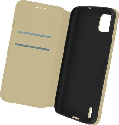 Image de Avizar, étui en simili cuir, édition Classic, rabat pour Wiko Y62 / Y62 Plus, couleur or