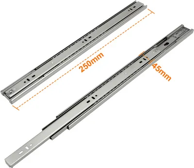 Produktbild von Jiubiaz Selbsteinzug Schließautomatik 45mm Schubladenschienen Schubladenauszüge Vollauszug 250mm 6 Stück