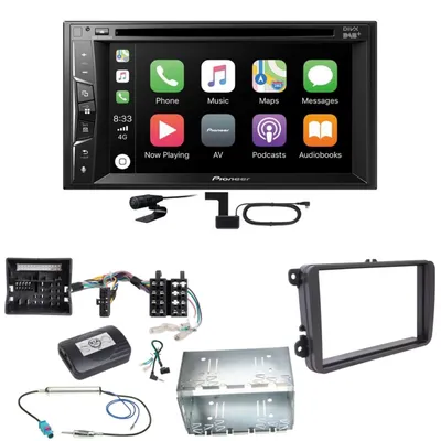 Produktbild von Pioneer AVH-Z3200DAB Carplay Bluetooth DAB Einbauset für T6 Sharan 2 Beetle