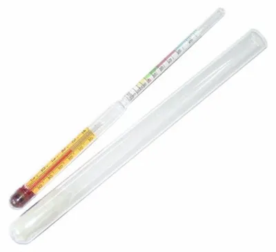 Produktbild von Alkoholmeter mit Messzylinder aus Glas und Thermometer - Alkoholmessgerät Alkoholmesser Hydrometer