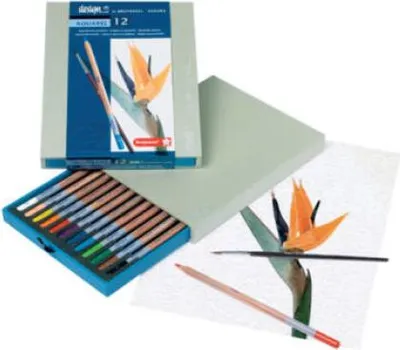 Image de Bruynzeel Design boîte 12 crayons de couleur avec pinceau