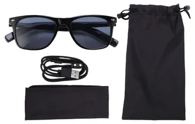 Image de Lunettes de traduction intelligentes, plus de 100 langues, vidéo en temps réel, microphone et haut-parleur intégrés, Bluetooth 5.3, lunettes de soleil à monture noire