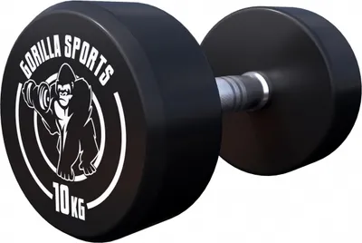 Produktbild von GORILLA SPORTS® Kurzhanteln - Einzeln, 10 kg, Gummi, Gusseisen Kern, rutschfeste, gerändelte Griffe, Schwarz - Rundhanteln, Gewichte, Hantelset, Kurzhantelset, Dumbbells