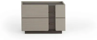 Produktbild von Modernes Nachttisch 2er Set Beige Holz Nachtkonsole Beistelltisch