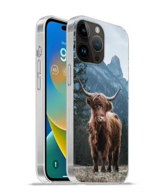 Produktbild von MuchoWow® Handyhülle Schutzhülle Hülle für Apple iPhone 14 Pro - Softcase Schottische Highlander - Tiere - Landschaft Silikon Softcase Handy Hülle - Umschlag