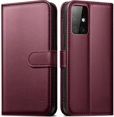 Obrázok produktu pre Puzdro na mobilný telefón Samsung Galaxy A51 vínové s blokátorom RFID a funkciou stojana