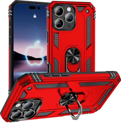 Immagine prodotto di Custodia per telefono cellulare Armor Shield per Apple iPhone 16 Pro Case Custodia protettiva ultra ibrida, rosso