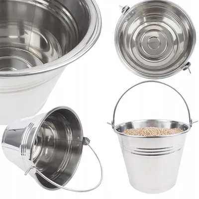 Produktbild von Bauster Edelstahl Eimer 5L mit Henkel robust