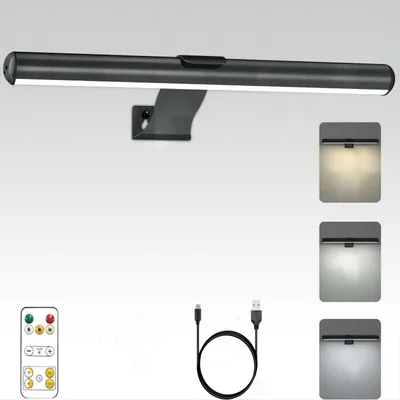 Produktbild von 16 Zoll Kabellose Bilderleuchte mit Fernbedienung, 2-in-1USB-aufladbares Nachtlicht ，3 Beleuchtungsmodi, LED-Magnet-Dartlampe mit Timer,für Malkunst