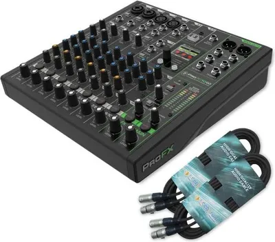 Image de Mackie Table de mixage ProFX10 GO alimentée par batterie avec 2x câbles XLR
