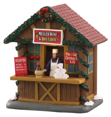 Glühwein- und Apfelweinstand, 3er-Set, Polyresin, 11,90x8x13,50 cm