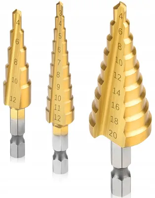 Immagine prodotto di Set di 3 punte a gradini ICRO® HSS con rivestimento TiN Set di punte da 4-32 mm