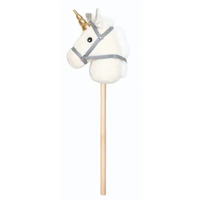 Produktbild von Jabadabado Stecken-Einhorn aus Plüsch und Holz in weiss