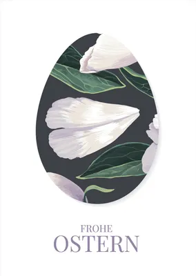 Produktbild von Elegant feine Osterkarte mit Pfingstrosen Osterei: Frohe Ostern