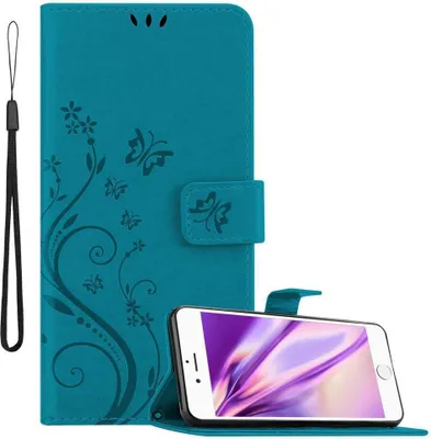 Obrázek produktu pro Cadorabo pouzdro pro Apple iPhone 6 PLUS / 6S PLUS Protective Cover in Blue Ochranný kryt Pouzdro na mobil Flowers Flower