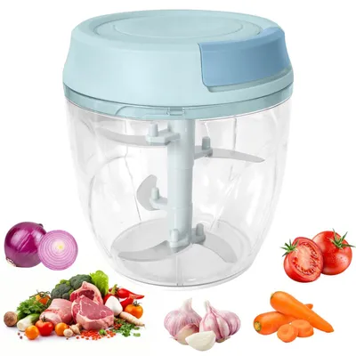 Produktbild von Zwiebelschneider 900 ML Gemüseschneider Manuell mit Edelstahlklingen Multizerkleinerer Zwiebelhacker Küche für Gemüse Knoblauch Zwiebeln