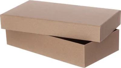Image de Boîte en carton, marron, 22 x 12 x 5 cm, carton doublé de papier kraft, solide