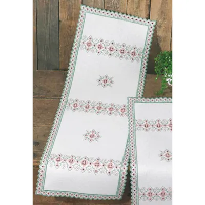 Produktbild von Permin Stichzahlenset Hardanger "Hardanger rosa/grün", 33x99cm, 75-6739