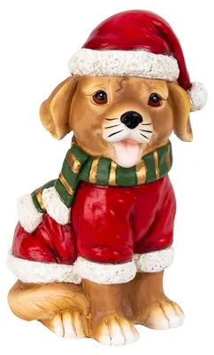 Produktbild von Mel-O-Design 4807 Hund sitzend mit Nikolausmütze & Schal