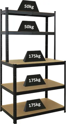 Produktbild von Packtisch GIANT BEAST | HxBxT 180x100x60cm | Fachlast 175kg | Schwarz