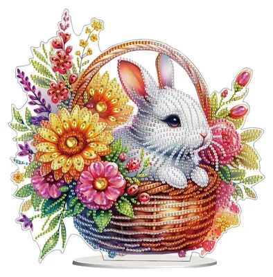 Produktbild von Diamond Painting Bastelset Ostern Osterhase Ostereier Frühling Tischdeko 5D DIY