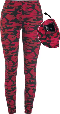 Produktbild von Rock Rebel by EMP Damen Rote Camo-Leggings mit seitlichen Taschen M