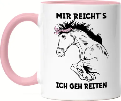 Produktbild von Mir Reichts Ich Geh Reiten Tasse Rosa Pferd Hengst Stute Reiten Hobbie Spirit Pferdeliebhaber Pferdeflüsterer Modern