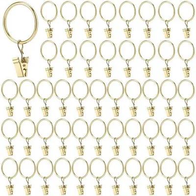 Immagine prodotto di Anelli per tende in metallo dorato da 30 mm con clip