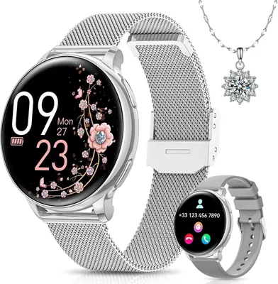 Produktbild von Banlvs Damen Smartwatch mit Telefon, 1,27" HD, 110 Sportmodi, Herzfrequenz, Schlaf, Menstruation, SPO2, BMI, IP68, für Android iOS