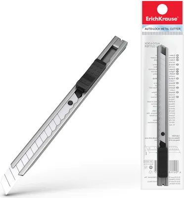 Produktbild von Cuttermesser 9mm Metallgehäuse Klingenrückhaltesystem 1 Stück silber