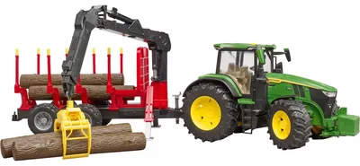 Produktbild von bruder John Deere 7R 350 m Rückeanhänger, Modellfahrzeug, (Inkl. 4