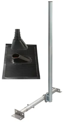 Produktbild von PremiumX BASIC X120-48 SAT Dachsparrenhalter 120cm Mast ALU-Ziegel Tülle schwarz