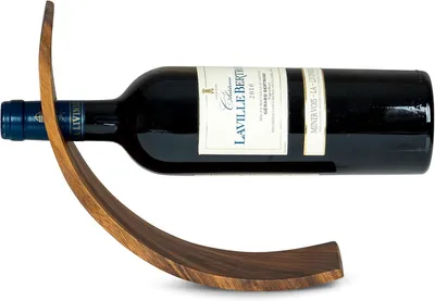 Immagine prodotto di Portabottiglie in legno di acacia - 28 x 7,5 cm - Idea regalo naturale - Decorazione da tavolo - Porta vino