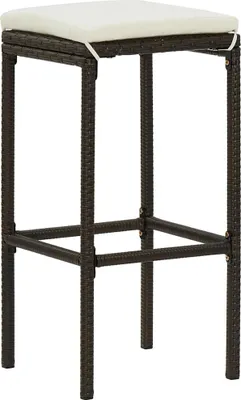 Immagine prodotto di Sgabelli da Bar con Cuscini 2 pz Marroni in Polyrattan