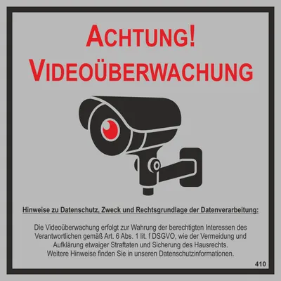Schild Videoüberwacht DSGVO