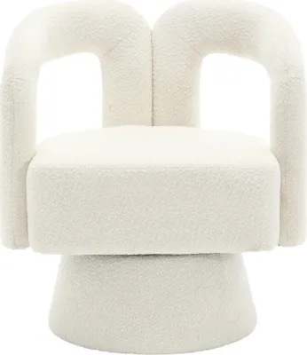 Produktbild von 360 Grad drehbare Kuschelsack-Akzentstuhl runde Sessel mit breiter Polsterung flauschiger Stoffsessel Wohnzimmerstuhl Buerostuhl Schlafzimmerstuhl