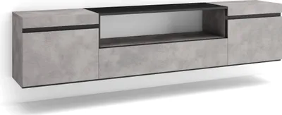 Produktbild von TV-Schrank, Lowboard, 200x35x45cm, Für TV-Geräte bis zu 80", Hängend, Zementgrau