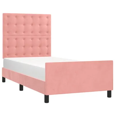 Produktbild von vidaXL Bettgestell mit Kopfteil Rosa 80x200 cm Samt