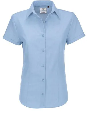 Produktbild von Damenshirt Kurzarm - B&C OXFORD SSL/W - oxford blue - Größe 2XL