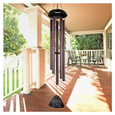 Produktbild von Windspiel für den Außenbereich, groß, tiefer Ton, 91,4 cm, handgefertigt, gestimmt, entspannende Melodie, Gedenk-Windspiel