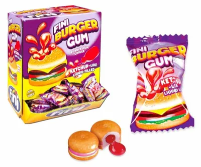 Productafbeelding van Fini Burger Kauwgum, kauwgom, 200 stuks, elk individueel verpakt