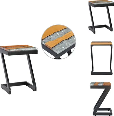 Produktbild von vidaXL Couchtisch 30 x 30 x 50 cm Massivholz Teak und Polyresin -  Couchtische