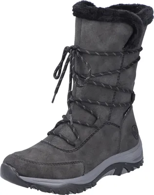 Produktbild von Rieker Damen Winterboots Stiefelette warm gefüttert Schnürung M9684, Größe:39 EU, Farbe:Grau