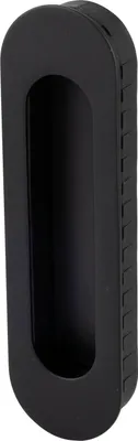Produktbild von Marchesi Schiebetürmuschel oval 155 x 45 x 2 mm Edelstahl schwarz  Einlassmaß 150 x 40 x 19 mm