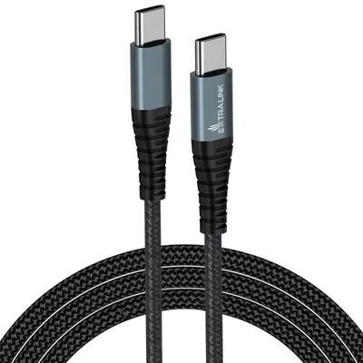 Produktbild von Extralink Ladekabel USB C auf USB C Kabel Datenkabel für Samsung Xiaomi 1.2m